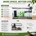 Turtle Tank Kit XLarge Acrylic Aquatic Tank Starter Kit | Tank+Lamp+Filter+Water Changer with Bask Platform, Bottom Drain for Turtles, Crabs,Fishes, Amphibians,Reptiles