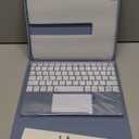 Harvopu Compatible for iPad 11th 10th Generation Case with Keyboard, Folio Cover with Pencil Holder, Multi-Touch Trackpad, 7 Color Backlit, Detachable Keyboard for iPad (A16) 11th/10th Gen (Blue)