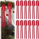 12 Pcs Large Velvet Christmas Bow 23.6x15.7 Inch Christmas Staircase Wreath Bows Rustic Crafts Gift Ribbon Bows Vintage Christmas Tree Topper Bows for Xmas Indoor Outdoor Decorations, Red