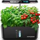 Ahopegarden Hydroponics Growing System Herb Garden: 10 Pods Indoor Garden Kit with LED Grow Light and Smart Temp & Humidity Display - Plant Germination Kit for Home Kitchen