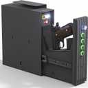 SOULYI Biometric Gun Safe for Handgun, 3 Way Quick Access Auto Sliding Door Bedside Pistol Safe for Nightstand, Desk, Vehicle with Fingerprint, PIN Code, Key Lock, LED Light, and Silent Mode