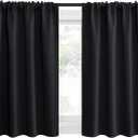NICETOWN Short Curtains 36 inches Long, Black Out RV Bunk Panels, Kitchen Window Curtains Over Sink, Thermal Insulating Blackout Drapes/Draperies for Small Window (2 Panels, 42 inches Wide)