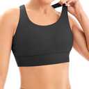 IUGA Womens Sports Bras High Impact Sports Bras for Women Strappy Padded Sports Bra Crisscross Back Yoga Bras Black, Small, Black