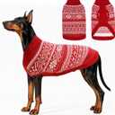 HOMIMP Dog Sweater Argyle - Warm Winter Clothes Puppy Soft Coat, Ugly Dog Sweater for Small Medium and Large Dogs, Pet Clothing Boy Girl (Red, XL)