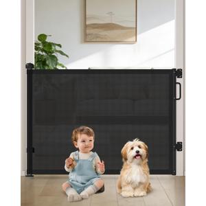 Retractable Baby Gates for Doorway, 58" Wide Mesh Dog Gate for Stair
34" Tall Toddler Pet Gate Extra Wide Indoor and Outdoor, Easy Install, Essential for Home Safety, Black