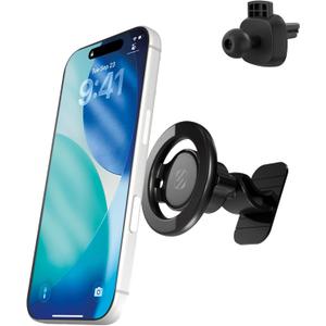 Scosche MagicMount Select MagSafe Car Mount for iPhone, Strong Magnetic Phone Holder for Car Magnet Phone Mount with 360 Rotation for Dashboard/Vent Compatible with iPhone 17/16/15/14 Pro Max Android (Black)