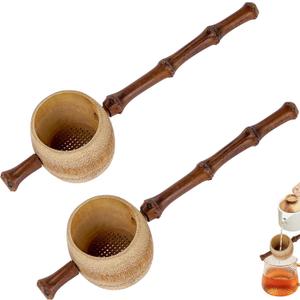 Wooden Tea Filter, Tea strainer Wood Handle, Bamboo Strainer Spoon, Tea Strainer, Tea Accessory, Tea Colander, Tea Filter, Tea Tools Wooden(2Pcs)