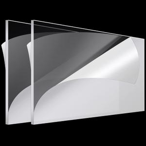 Roowest Thick Clear Acrylic Sheets Plastic Panels Sheets Cut to Size Cast Acrylic Board Panel with Protective Film for Craft DIY Projects Sign Frame(24 x 48 Inch, 1/4 Inch, Transparent, 2 Pcs)