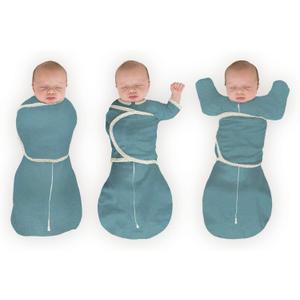 SwaddleDesigns 6-Way Omni Swaddle Sack Arms Up Swaddle for Newborn, More Options to Calm Startle Reflex, Improves Sleep (Small (6-14 Pound), Heathered Teal)