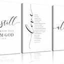 3Pcs Framed Bible Verse Canvas Wall Art Christian Scripture Posters Prints Inspirational Wall Decor Pictures Paintings for Living Room Bedroom Home Decoration, Ready to Hang (16x24in)