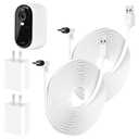 2Pack 25FT Power Cable Compatible with Arlo Essential 2K Outdoor Security Camera (2nd Generation), Flat Charging Cable, Weatherproof Outdoor Power Cord Charging Your Camera Continuously