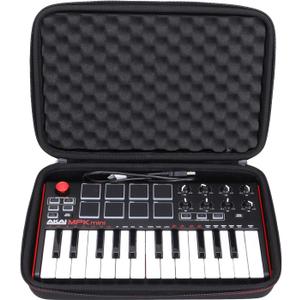 LTGEM Case Compatible with Akai Professional MPK Mini MK3 / MPK Mini Play MK3 25 Key USB MIDI Keyboard Controller, Black(Case Only)