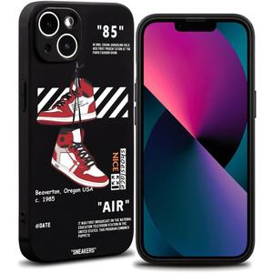 Cool Phone Case for iPhone 14 Plus Case for Boys Men Aesthetic Basketball Drop-Resistant Sport Sneaker Street Design Shockproof Designer Cases Compatible with iPhone 14 Plus Case Black