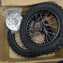 Rear Wheel Tire 80/100-12 Front Tire 60/100-14 Inner Tube wheel rim with 12mm Bearing Chain Sprockets 190mm Brake Disc Rotor For Dirt Pit Bike Apollo SSR CRF 50cc 70 110cc 140cc (12mm Bearing Bore)