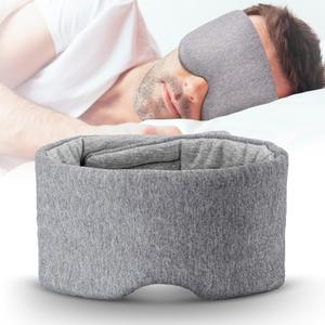 Cotton Sleep Eye Mask for Women Men, 100% Blocking Light Eye Mask Sleeping for Side Sleeper, Soft Zero Pressure Cooling Blackout Eye Covers for Sleeping, Sleep Mask fits All Heads Adjustable (1pcs Gray)