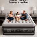 OhGeni 20" Raised King Air Mattress with Built in Pump, Luxury Real Bed Height Blow up Mattress, 3-4 Persons Inflatable Mattress for Guests & Family Party, Ideal for Elder People, 700lbs