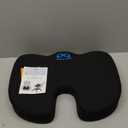 Everlasting Comfort Doctor Recommended Memory Foam Seat Cushion for Office Chairs & Car - Ergonomic Office Desk Accessories - Cushions for Tailbone Pain Relief, Sciatica & Back Support Pillow (Large, 01. Black)