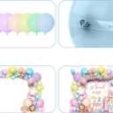Pastel Balloons Different Sizes 18 10 5 Inch, Macaron Rainbow Latex Balloon Arch Kit for Baby Girl 1st Birthday - Including Balloon Boxes, Backdrop, High Chair Banner, Crown, and Photo Banner (Colorful)