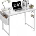 Lufeiya White Small Desk for Bedroom - Student Kids Study Writing Table for Home Office Bedroom Small Spaces 32 Inch Modern Mini Laptop PC Computer Desks, White (31.5")
