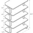 Furinno Turn-N-Tube Storage Shelves, 5-Tier Book Shelf, Corner Shelf, Toolless Open Shelves, for Organization and Storage, Living Room, Garage, Home Office, Espresso