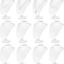 12 Pcs Necklace Stand Display Jewelry Bust Display Stands Necklace Stand Jewelry Photography Props for Selling for Home Store Trade Shows, (White,Velvet)