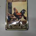 3 x Vintage Tin Sign - Gates Closed Chickens, Decor for Coop & Outdoor, Chicken Lover Gifts, Metal Signs 12x8
