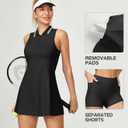 Heathyoga Athletic Dress for Women Golf Dresses for Women Tennis Dress with Shorts Underneath for Workout Active with Pockets (Black)