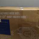 Giraffe Tools AW30 Garden Hose Reel Retractable 1/2" x 100 ft Wall Mounted Water Hose Reel Automatic Rewind, Any Length Lock, 100 ft, Dark Grey