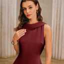 RIHOAS Women's Satin Mini Dress Cowl Neck Backless Mini Dress,Backless Sleeveless A-Line Party Cocktail Dress | Red,Cowl Neck,Backless,Sleeveless,Wedding Guest,Semi Formal,Elegant,Prom,Fall,Homecoming,Graduation,Birthday,2026 (Red, XL)