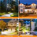 SUNLONG Solar Spotlights Outdoor Waterproof Bright Solar Wall Light Led Security Flood Light Solar Powered for Flag Patio Front Door Driveways-Automatically Activates at Dusk to Dawn (White)