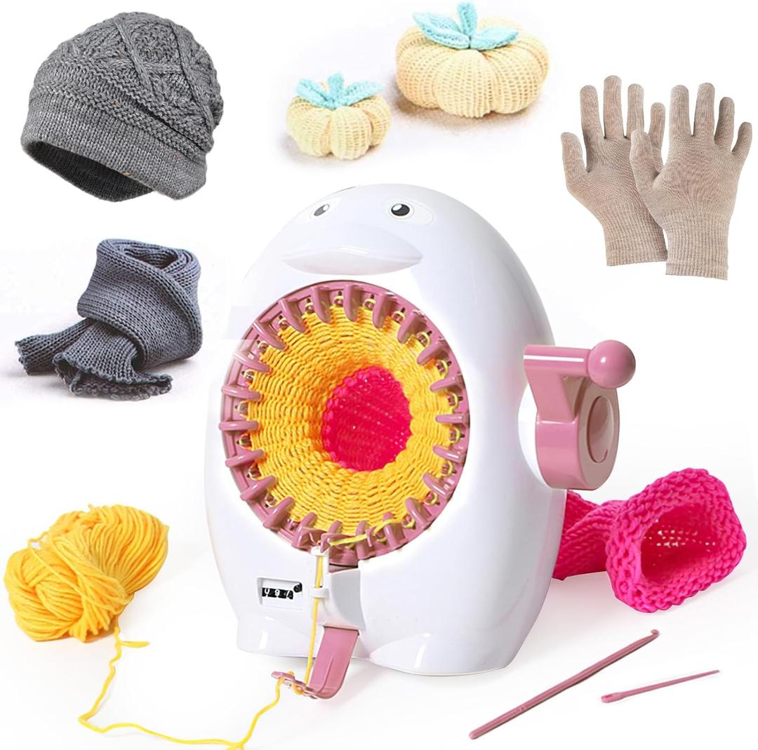 Wadukud 22 Needles Knitting Machine, Smart Circular Crochet Machine, DIY Loom Knitting Machine for Adults, Kid, Socks,Hat, Scarf, Glove (Section B)