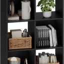 Sweetcrispy 6 Cube Storage Organizer - Open Cube Bookshelf with 3 Removable Back Panels, Display Storage Bookcase for Living Room, Bedroom, Entrance Hall, Home Office36" L11.6" W24" H, Deep Black