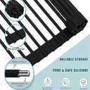 Cover The Sink Roll Up Dish Drying Rack 17.6"x15.4" Silicone Wrapped Foldable Anti-Slip Drainer for Kitchen Counter_Black new