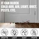 Pushglossy 2 Pcs 36" Double Bubble Kerf Door Sweep 1-3/4" Wide Vinyl Weatherstrip Seal for Exterior Doors, Energy Efficient Draft Stopper, Easy Slide in Installation, Blocks Dust/insects/noise (White)