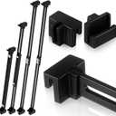 12 Pcs Metal Adjustable File Cabinet Rails Set Include 8 Hanging File Rail Clips 4 Cabinet Dividers Bars Suitable for Cabinets with Drawer Thickness Less Than 1/8 Inch(Black,10-18 Inch)