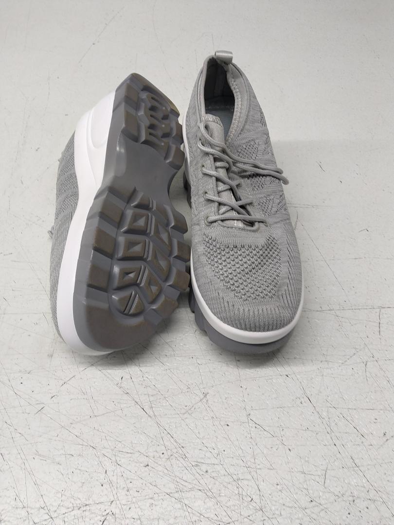 Women's Chunky Platform Comfort Orthopedic Wedge Walking Shoes Fashion Knitted Breathable Lace Up Lug Sole Casual Non-Slip Running Shoes with Arch Support 42