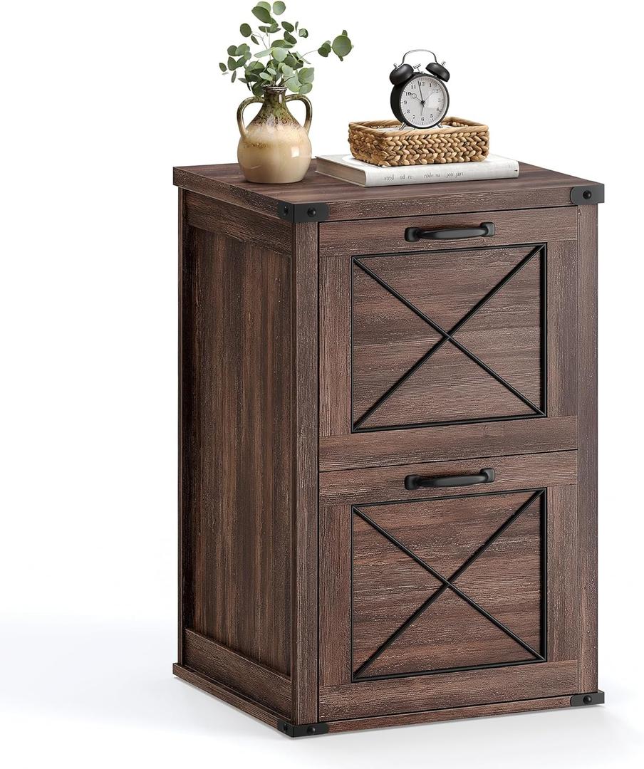 VASAGLE File Cabinet, Filing Cabinet with 2 File Drawers, Printer Stand, Fit A4, Letter Size, Hanging File Folders, Modern Farmhouse Style, for Home Office, Maroon Brown UOFC048K01 VASAGLE File Cabinet, Filing Cabinet with 2 File Drawers, Printer Stand, Fit A4, Letter Size, Hanging File Folders, Modern Farmhouse Style, for Home Office, Maroon Brown UOFC048K01