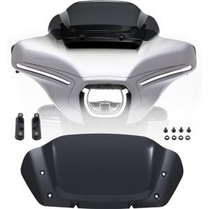 10" Wave Windshield Windscreen Wind Splitter fits for Harley Touring Street Glide FLHX 2023-2024, CVO Street Glide FLHXSE 2023-2024 (Black)
