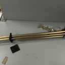 Warm Gold Double Curtain Rods for Windows 72-144", Double Drapery Rods with End Cap Finials, Adjustable 1-Inch Front and 5/8 Inch Back Double Rod Curtain Rods, Telescoping Double Window Rods Warm Gold