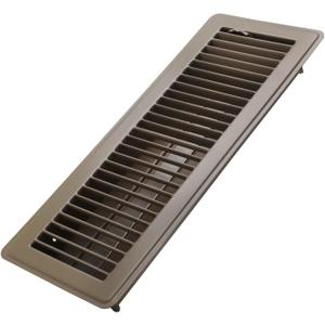 4x14 Inch Floor Register - Heavy Duty Steel Walkable Floor Vents - Easy Adjust Air Supply Lever - Vent Covers for Home (Brown)