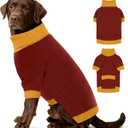 Dog Sweater XXXL, Turtleneck Sweaters with Leash Hole, Soft Knit Pullover for Large Dogs Male Female, Winter Thermal Pet Sweaters for Doberman Labrador, BurgundyRed 3XL