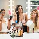 Metal Perfume Organizer for Dresser, 2 Tier Black Bathroom Counter Organizer, Large Capacity Makeup Organizers for Vanity Bathroom, Bedroom, Skincare Cosmetic Display Tray Rack Holder