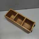 Samhita Mango Wood Cutlery Holder Caddy Organizer Wooden Utensil Storage Organizer Countertop for Silverware Fork Spoon Spatula 3 compartments (11" x 4" x 4.5")