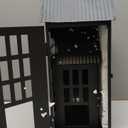 TRIROCKS Set of 3 Decorative Hanging Lanterns 13.5"&9.5"&5.5" H Gothic Street Town House Village Decor Candle Holders for Home Garden Yard Patio Gothic Parties Events Indoors Outdoors(Black)