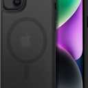 CACOE Magnetic Case for iPhone 13 & iPhone 14 6.1 inch-Compatible with MagSafe & Magnetic Car Phone Mount,Anti-Fingerprint TPU Thin Phone Cases Cover Protective Shockproof (Matte Black) (6.1"iPhone 13/14)