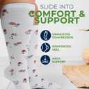 Pembrook 3 Pairs Plus Size Compression Socks Wide Calf - Bamboo Viscose Compression Socks for Women Wide Calf (XXL)