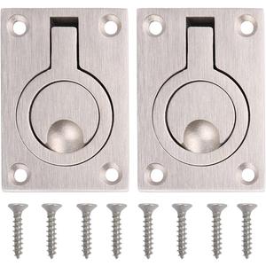 Wolfride Flush Ring Pull Handle 2 Pack Flush Lifting Handle Stainless Steel Flush Lift Ring for Furniture, Boat