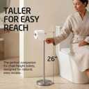 KES Toilet Paper Holder Stand 26" H (Taller Version), Free Standing Toilet Paper Roll Holder with Weighted Base for Bathroom, Rustproof SUS304 Stainless Steel Brushed Finish, BPH283S66-2