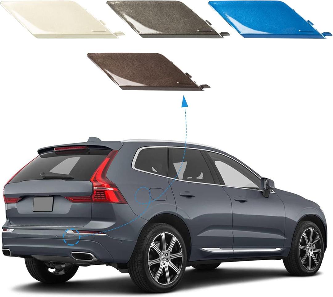 Rear Bumper Tow Hook Cover Fit for Volvo XC60 2018 2019 2020 2021 Towing Eye Cap 31449210 398490342 (Grey, Right Passenger Side) Xinpinsai