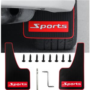 2PCS Car Mud Fender Flaps Splash Guards, Flexible Auto Front and Rear Fender Splash Guards Mud Flaps, Universal Automotive Fender Splash Guards for Car Sedan SUV Truck (Large Sports)